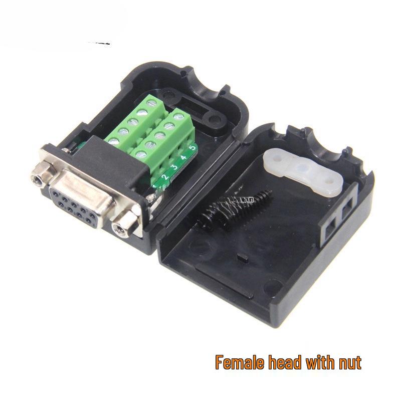 DB9 Male-Female Solderless Serial Port Cable Adapter with Shell — RS232/485 Terminal Plug