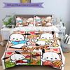 3pcs Pochacco Sweet Moments Pattern Bedding Three-Piece Set (1 Cover + 2 Pillowcases, No Fillings),  Soft and Comfortable S072