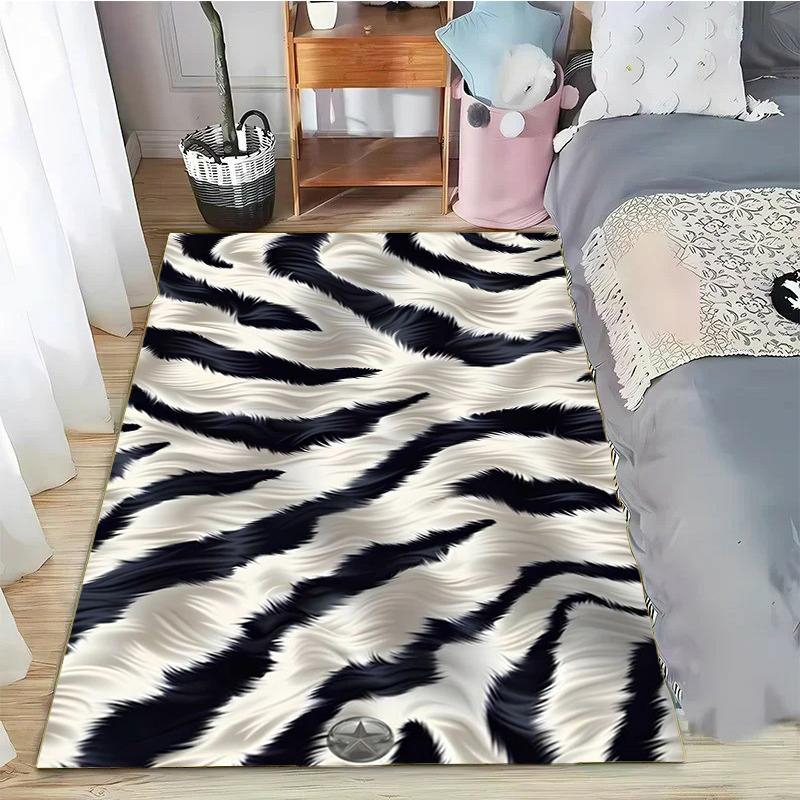 Leopard Print Printed Texture Fur Carpet For Living Room Panther Wild Tiger Lion Area Large Rug Non Slip Bathmat Home Decor Mat