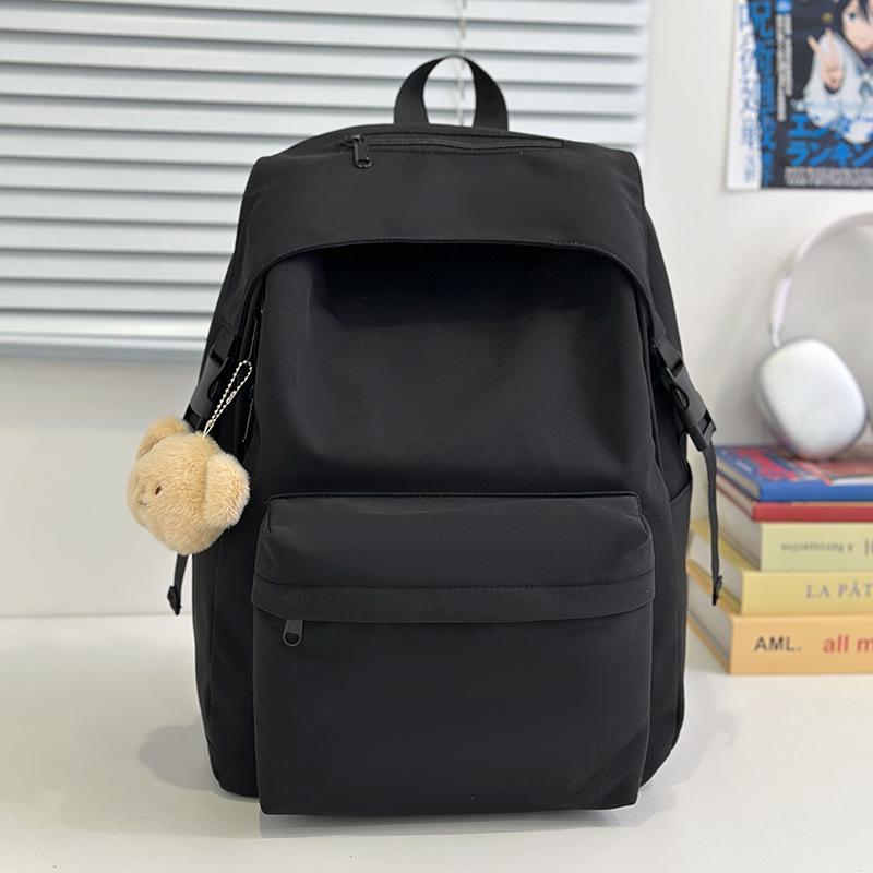 Schoolbag Japanese solid color versatile nylon backpack schoolbag female Korean version high school lightweight backpack college students ins 
