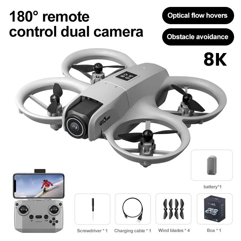 GT3 Mini Drone Rc Quadcopter with 8K 6K Camera HD Dron Wifi Fpv Drones Optical Flow Obstacle Avoidance Airplane Children Toys
