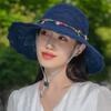 WTEMPO Foldable Cotton Hemp Bucket Hats Women Summer Washable Versatile Sun Hats Outdoor Sunshade Sunscreen Beach Hats