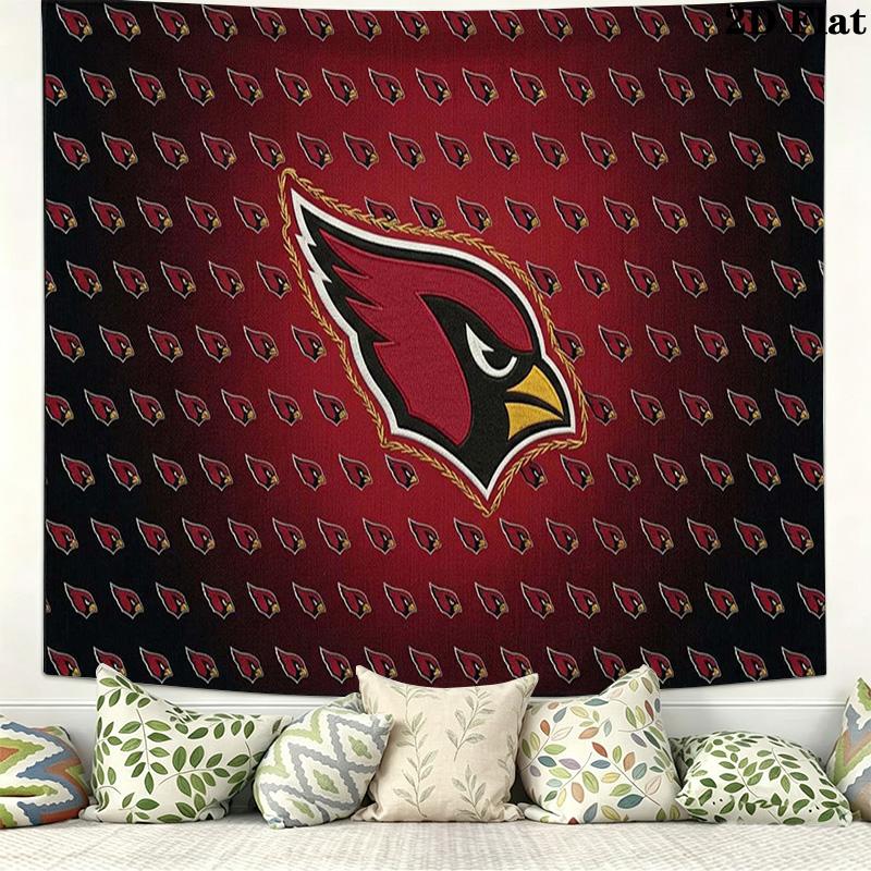 Arizona Cardinals Logo Wall Tapestry Aesthetic Wall Hanging Printed Fabric Blanket Decorative Tapestries for Bedroom Living Room Home Decor