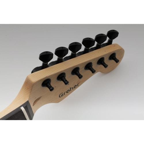 Wilkinson WJN07 E-Z-LOK 6-Piece Guitar Tuners for Fender Strat/Telecaster Electric Guitars, Black