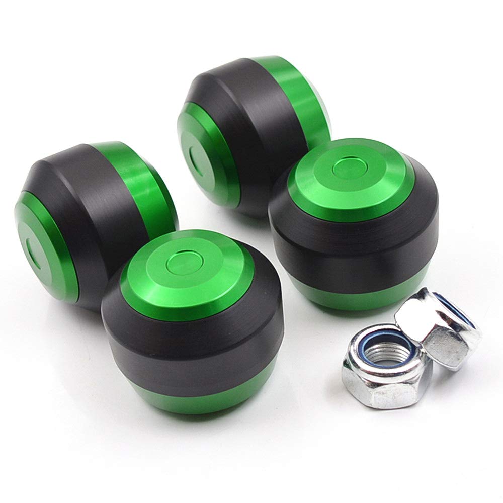 LEDISHUN Axle Sliders for Ninja 400 Z400 (2018-2025) and Ninja 250 Z250 (2019-2025) Motorcycles, Front and Rear Axle Sliders Set (Green)