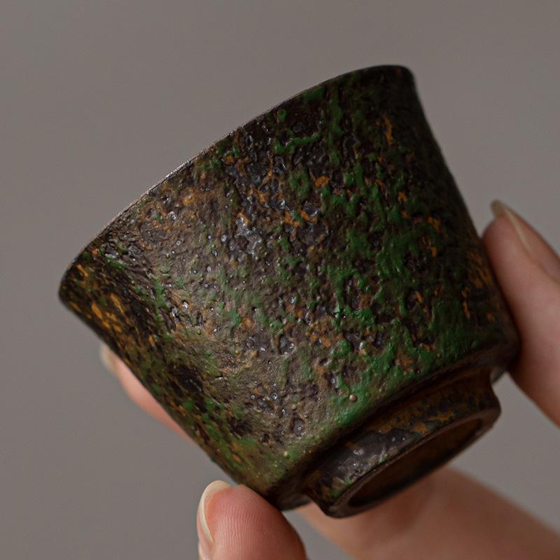 Kiln Change Retro Teacup Wizard Green Small Teacup Household Tea Cup Tea Cup Ceramic Cup Thickness Cup