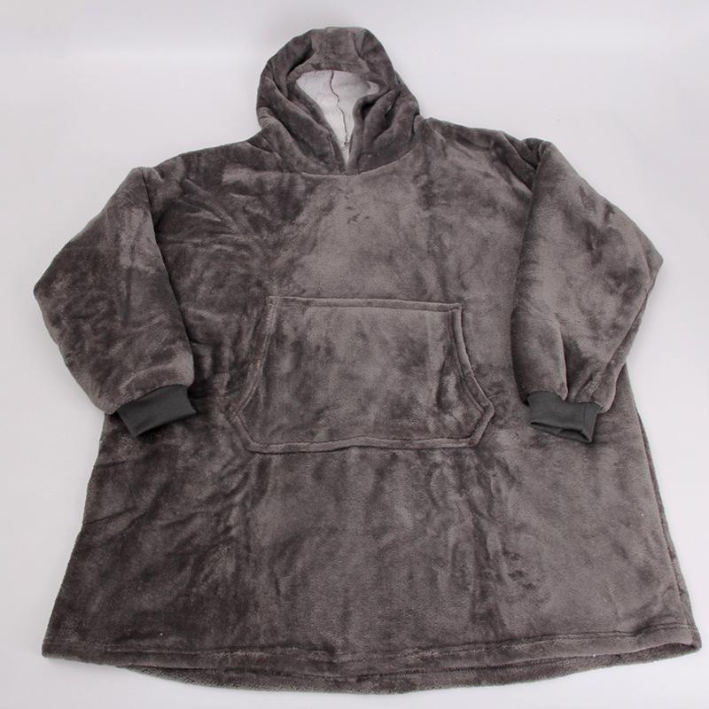 Unisex Hooded Fleece Blanket Pullover for Outdoor Warmth and Cold Protection