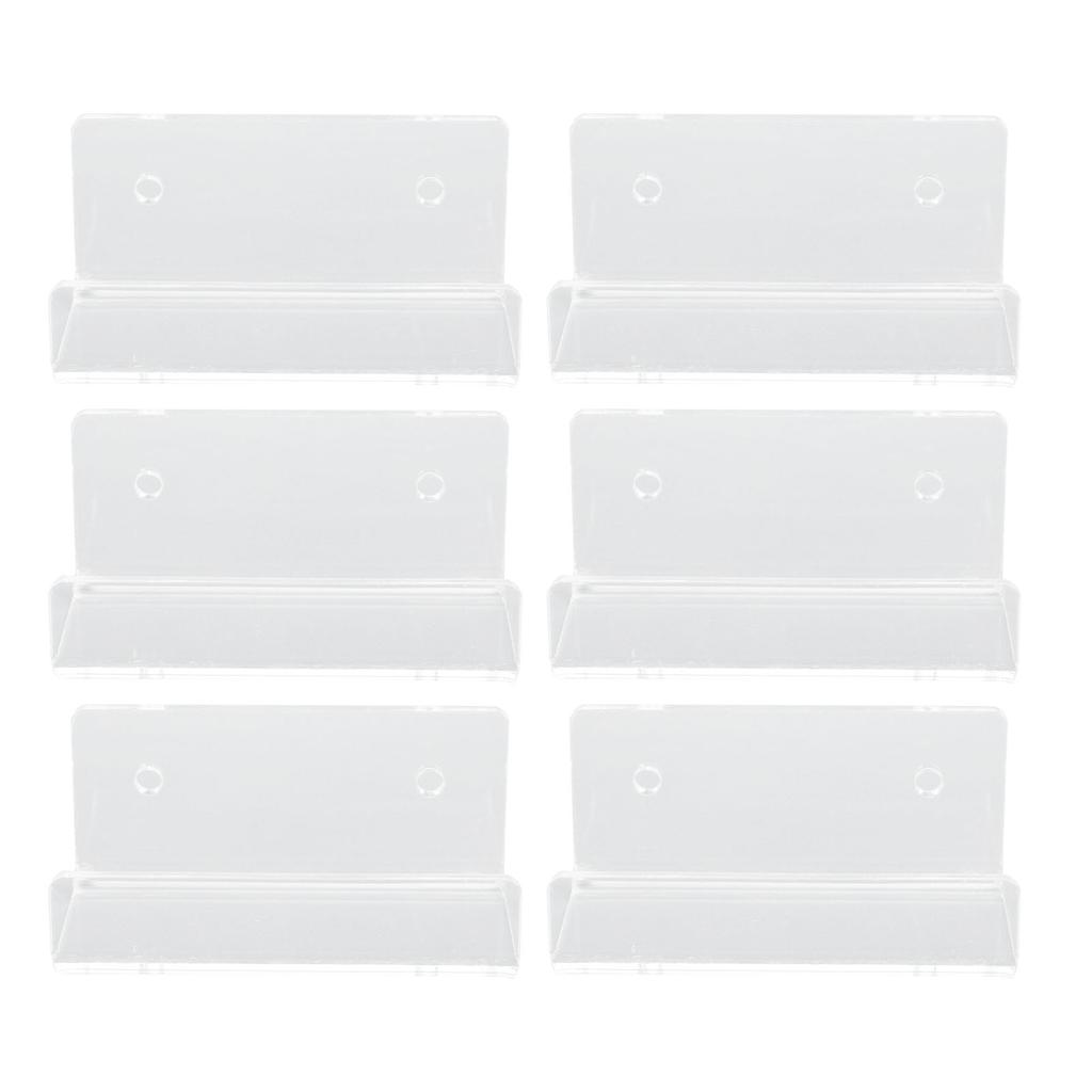 6Pcs Wall Mount Vinyl Record Shelf Clear Clear Acrylic Record CD Storage Rack Floating Wall Shelves for Bathroom