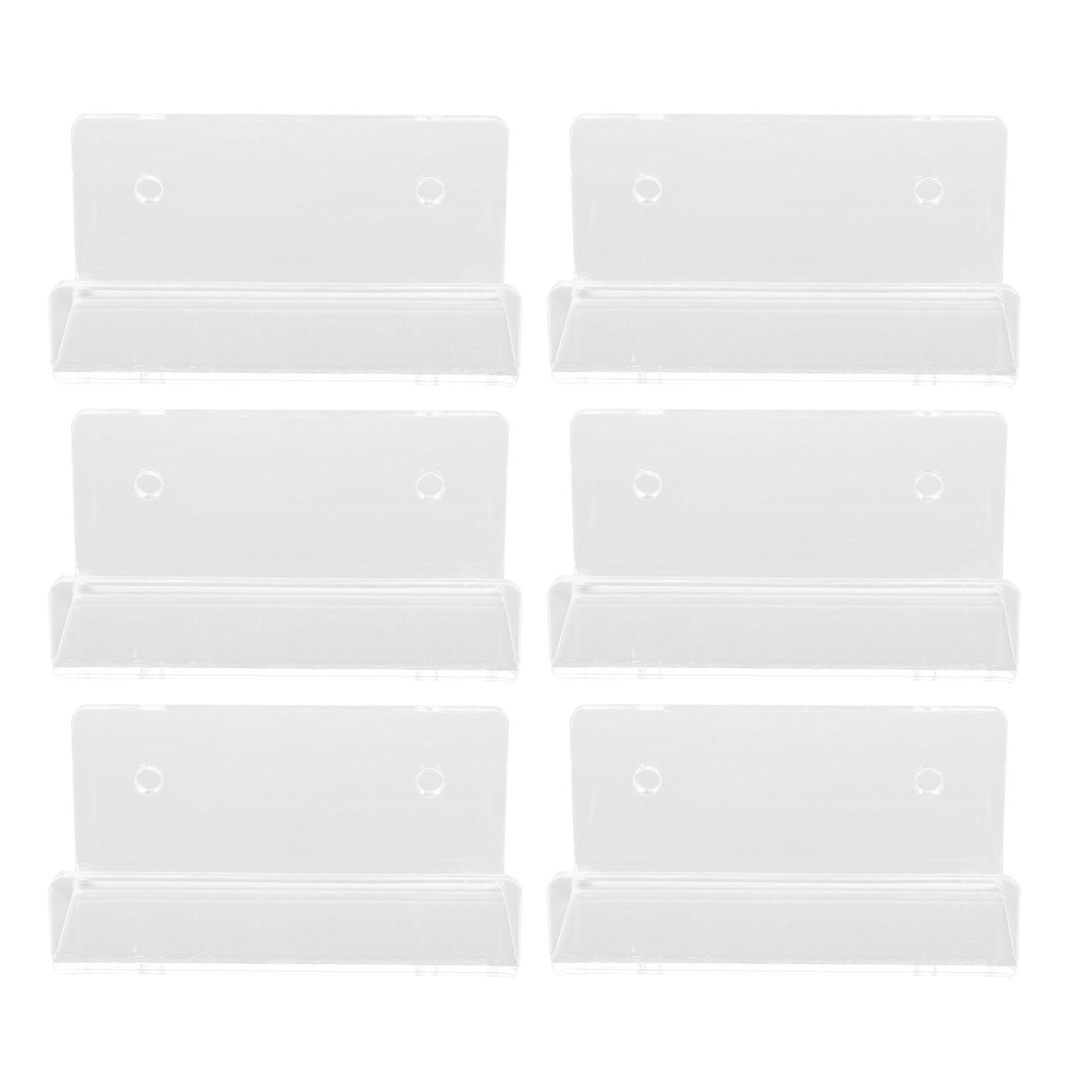 

6Pcs Wall Mount Vinyl Record Shelf Clear Clear Acrylic Record CD Storage Rack Floating Wall Shelves for Bathroom