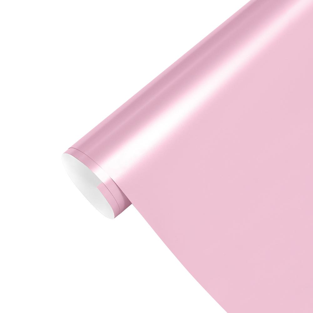 High Gloss Sakura Pink PET Car Vinyl Film Wrap Glossy Vinyl Roll Sheet Adhesive Vehicle Truck Body Hood Decal Air Release Decor