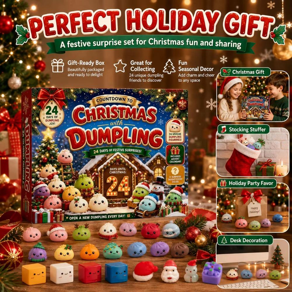 Christmas Dumpling Squishy Advent Calendar 2026 24 Day Countdown Mystery Box Slow Rising Squeeze Sensory Fidget Surprise Gift