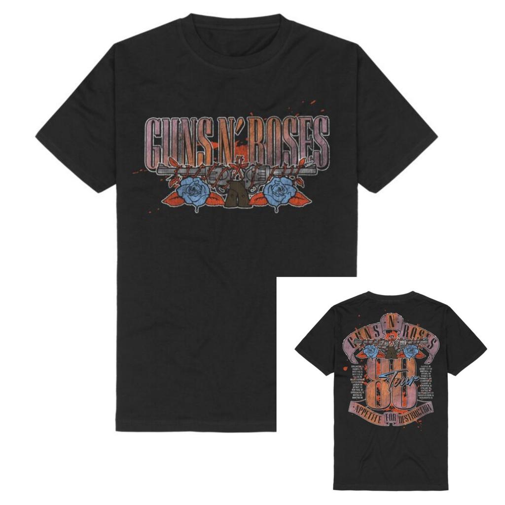 Retro Guns N Roses Band Tshirt Cotton Graphic Tee Unisex Unisex Summer Streetwear