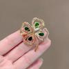 Delicate full diamond four-leaf clover brooch, high-end femininity lucky grass brooch, new anti-light/St. Patrick's