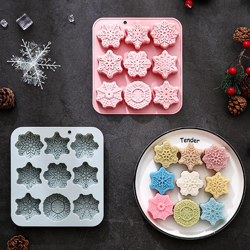 3D Snowflake Silicone Mold, Christmas Winter Snowflake Fondant Mold For Cake Decorating, Cupcake Topper, Candy, Chocolate