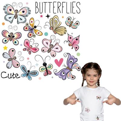 Süße Schmetterling Set Patches für Kleidung Hot Tear Thermal Transfer Diy T-Shirt Kleider neues Design Mädchen Tops Patch