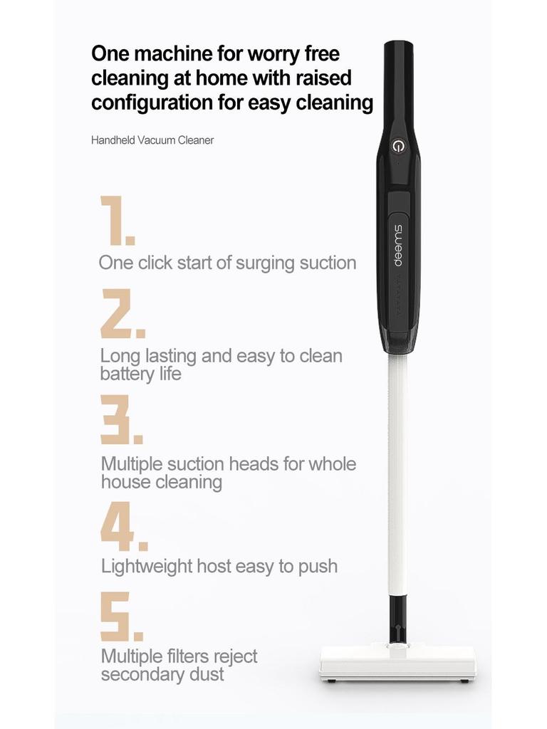 Portable High-Power Wireless Vacuum Cleaner with Strong Suction for Dust Removal