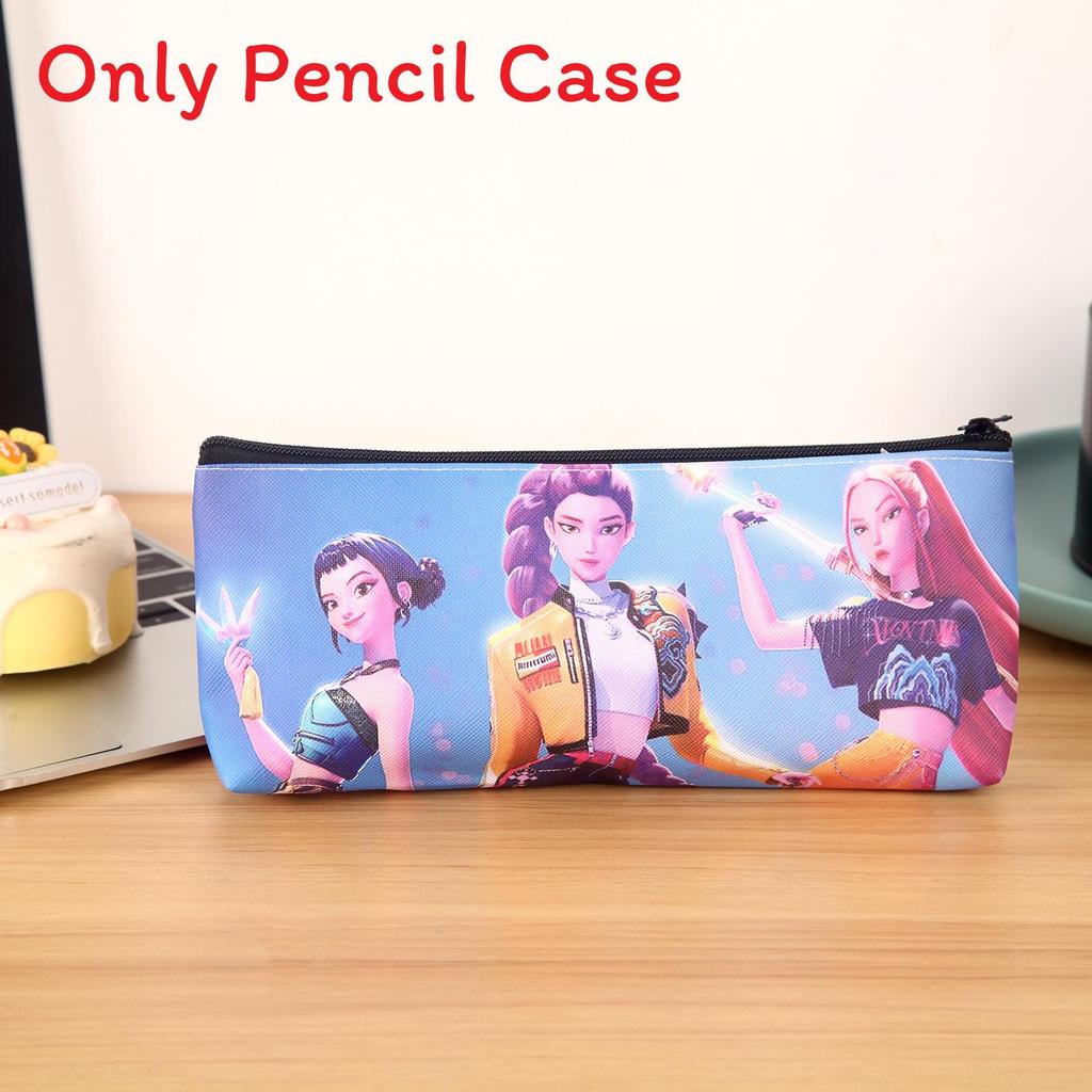 Kpop Demon Hunters Pen Case Large Capacity Pu Storage Bag For Students And Office Use