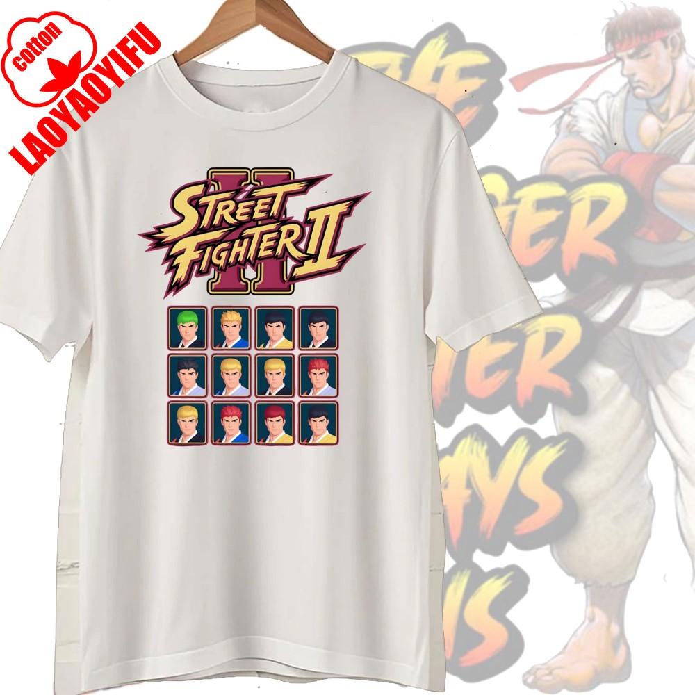 Street Fighter Chun-Li Ryu Printed Y2K New Couple Cotton T-Shirts Men Women Streetwear Casual Harajuku Retro Unisex Tee Top