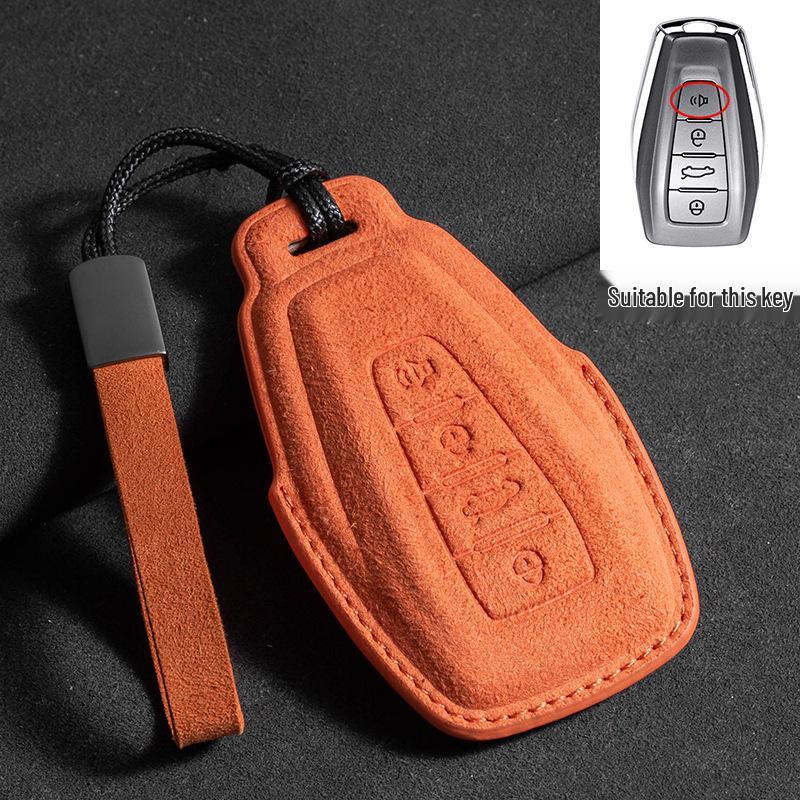 Geely Emgrand GS Key Case - Suede Three-Color Design for S1, Boyue, X3, Vision X6, Borui, Panda (Unisex)