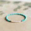 Ladies Turquoise Bracelet-simple Rice Bead Jewelry, Suitable for Daily Wear, Elegant Beaded Chain Bracelet Suitable for All Seasons