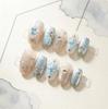 Aurora Blue Dream Kitten Ice Cat Eye Handmade Wearable Nail Art Pieces