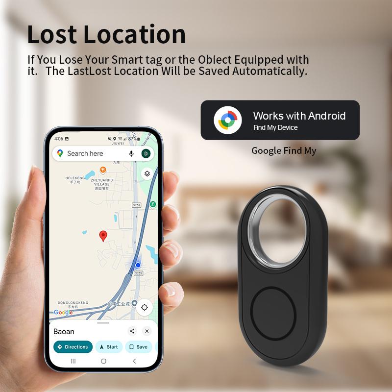 Bluetooth GPS Tracker for Xiaomi Samsung Phones Work with Android Google Find My Device Locator Key Finder Anti-lost Smart Tag