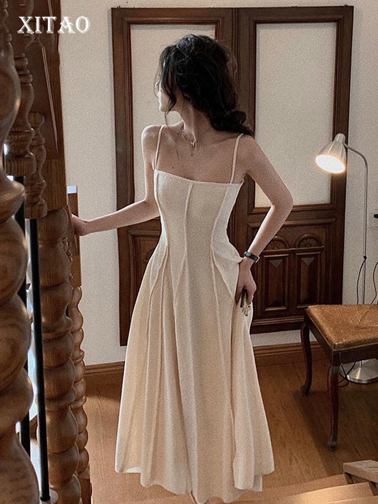 

XITAOTemperament Платье-комбинация без рукавов с квадратным воротником LYD1314