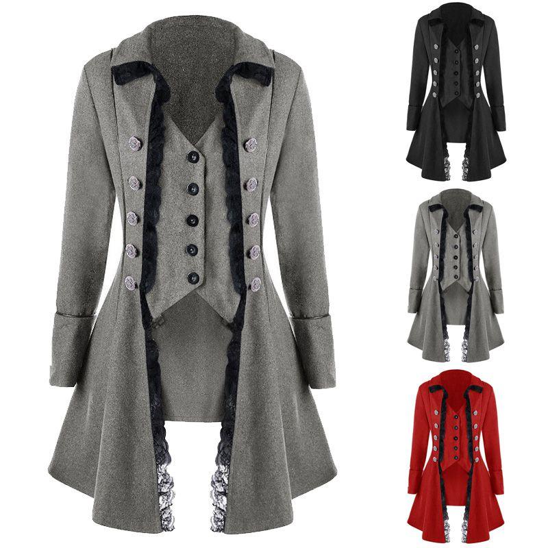 Vintage Gothic Men's Steampunk Corset Coat For Halloween Party