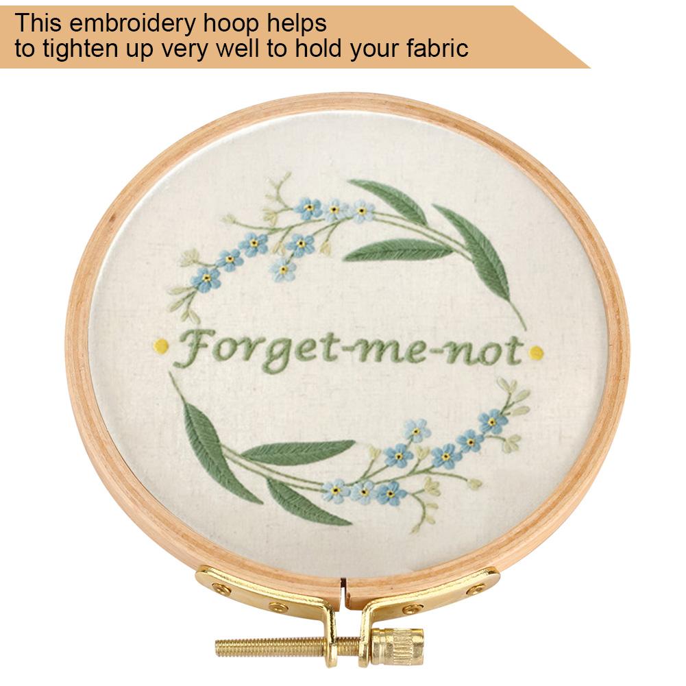 Hand Embroidery Hoop Wooden Circle Frame for Cross Stitch Embroider Needle Arts DIY Tool 10.5cm