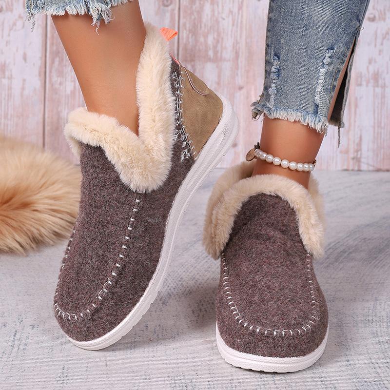 Men's Shoes Fashion Warm Outdoor Fluffy Slippers Winter Fur Snow Boots Men House