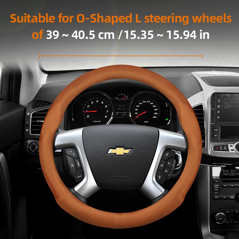 Suitable for Chevrolet Ultra-Thin Breathable Leather Steering Wheel Cover Suitable for Celze Spark Captiva Orlando Lacetti Equinox Malibu Monza Expre