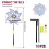 10Pcs Reflective Bird Repellent Windmill Outdoor Rotating Wind Spinner Scare Pigeon Repellent for Garden Lawn Yard Decor