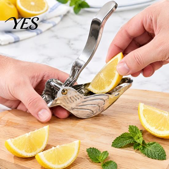Compact Lime Press for Kitchen Stainless Steel Bird Shape Lemon Juicer, Portable Manual Fruit with Pour Spout Easy to Clean Citrus Tool Orange