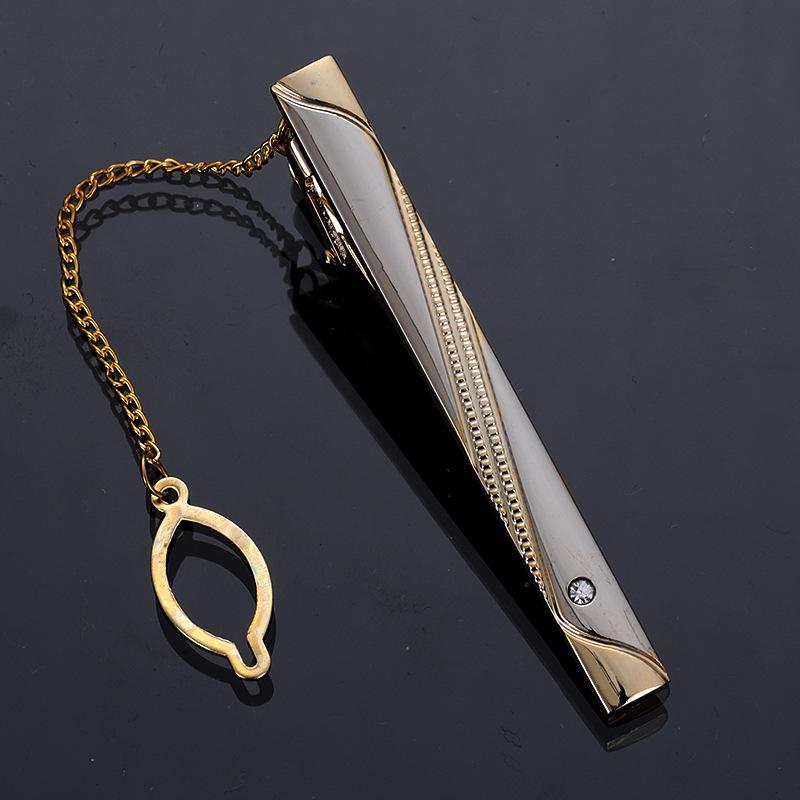 Elegant Two-Tone Rhinestone Tie Clip for Men: Light Luxury Design for Weddings, Conferences, and Formal Events