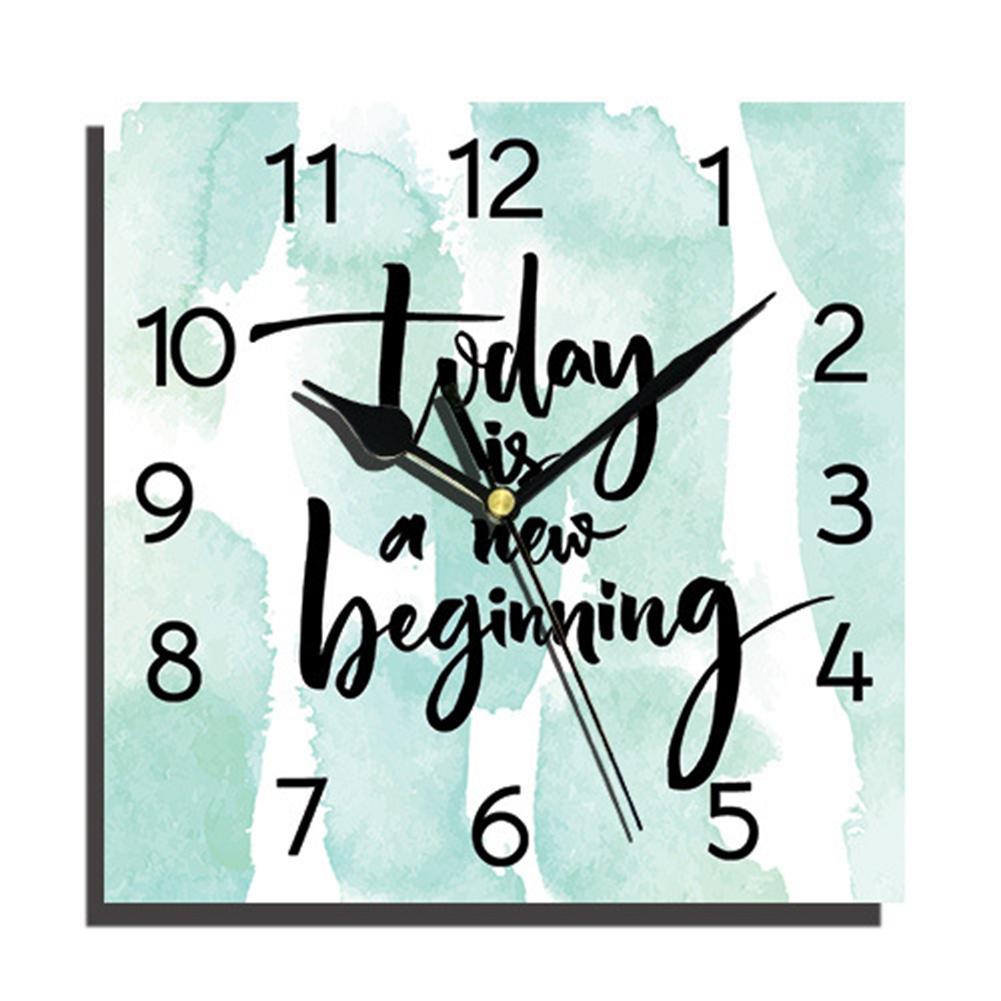 Wooden Square Wall Clocks Silent Non ticking Battery Powered For Home Kitchen Living Room Office Decor