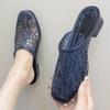Modieuze Bloem Slippers voor Dames in de Zomer, met Kristallen Dikke Hak en Jelly Transparante Antislip en Hoogte Verhogende Neus