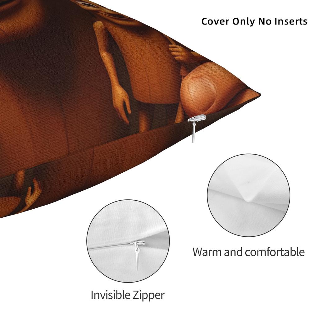 Pillow Case Tung Tung Tung Sahur Soft Pillow Cover For Sofa Couch Bed Living Room Vintage Pillowcases