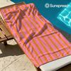 Orange och Rosa Vertikala Ränder Snabbtorkande Badlakan Mikrofiber strandhandduk Lättviktig Simning Camping Yoga Strand ut