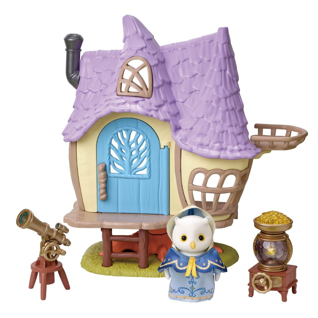 Epoch Sylvanian Families Calico Critters Little Tales Collection Owl's Star-Viewing House LT-01 ST Mark Certified Dollhouse Toy Ages 3+
