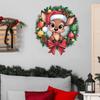 Removable Christmas Reindeer Wreath Wall Sticker for Living Room, Bedroom, or Entrance