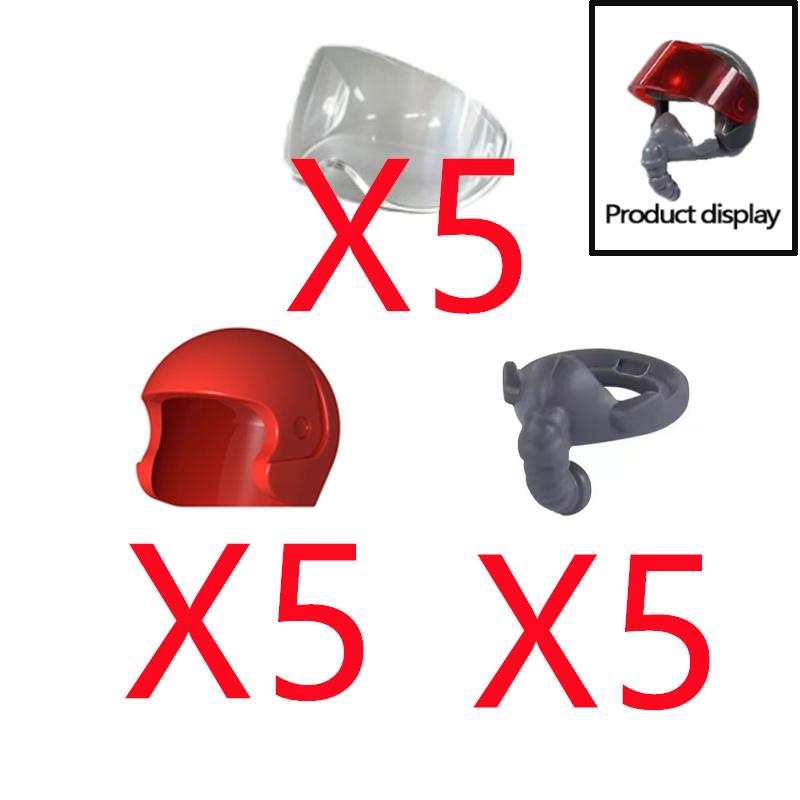 MOC Building Blocks Character Accessories Explosion-Proof Helmets Hats Gas Mask Knife Stands Mechanical Dog Drones DIY Toy Gift