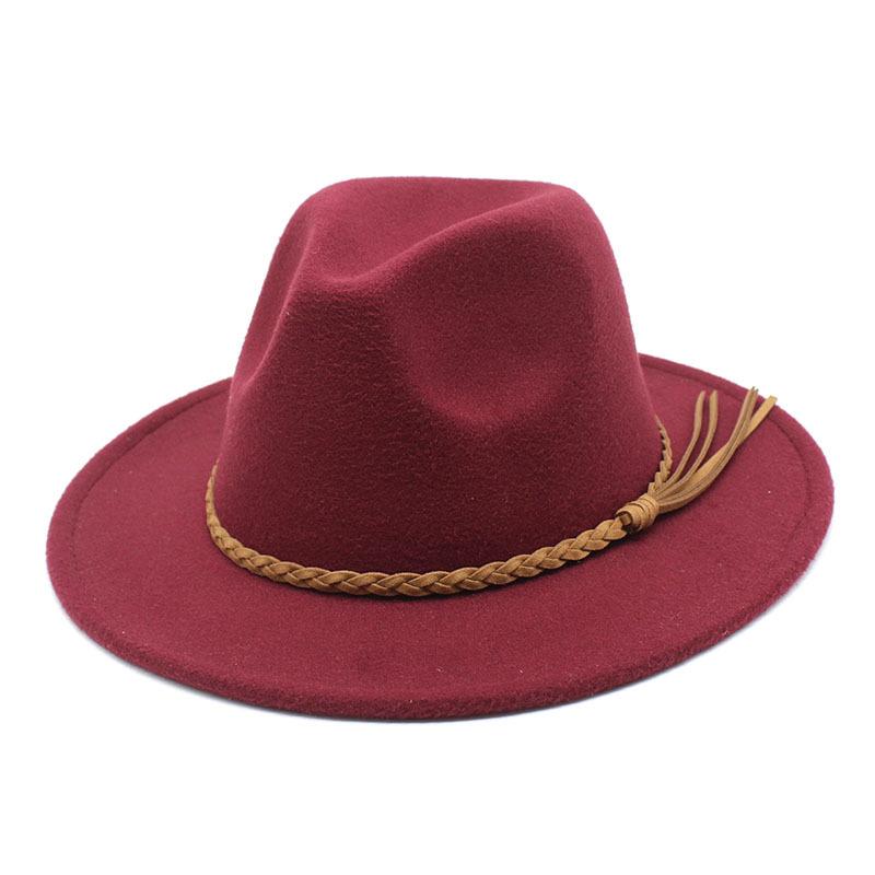 Fedora Hat Woolen Top Hat Jazz Hat Men'S And Women'S Woolen Hats