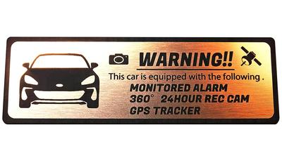 Honami Works BRZ ZD8 Security Dash GPS Tracker Sticker Emblem, Anti-Theft, 24-Hour Surveillance, Cam, (Pink Gold)