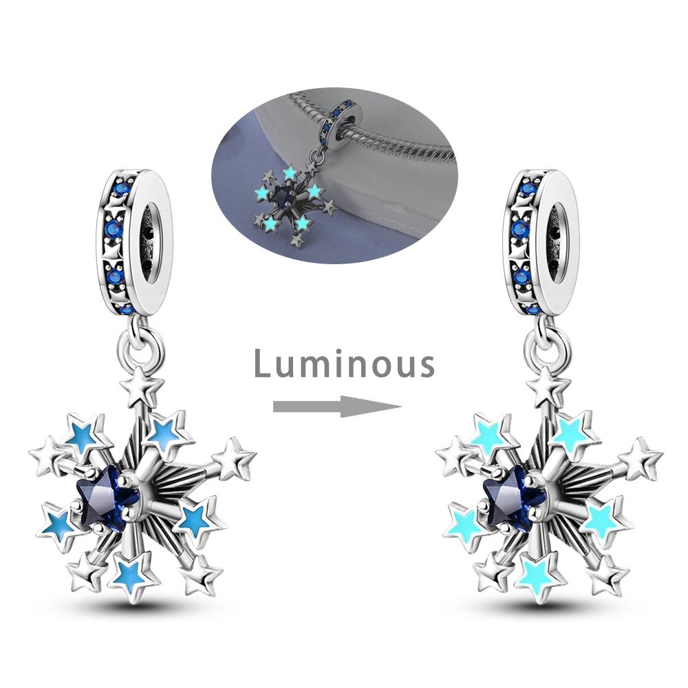 Mystery Star Series Original 925  Silver Charms Fit Bracelet Pendants Dangle Diy Jewelry Gift For Women