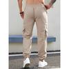 Men's Khaki Cargo Jogger Pants With Zipper Pockets