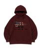 Flag Pattern Logo Hoodie (Wine)