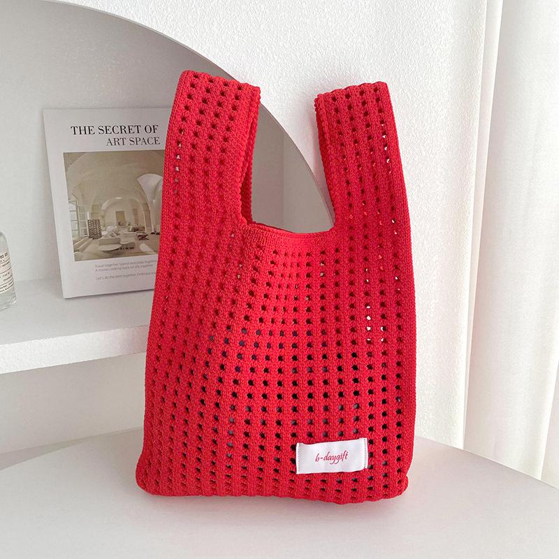 Westentasche Westentasche Trend Gestricktes Hohlnetz Ein-Schulter-Handtasche Handtasche All-Match-Handgelenktasche mit großer Kapazität