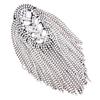 1Pc Rhinestone Beaded Epaulette Punk Coat Suit DIY Chain Tassel Badge Shoulder Patches Appliques Tassel Trim Crystal Decor
