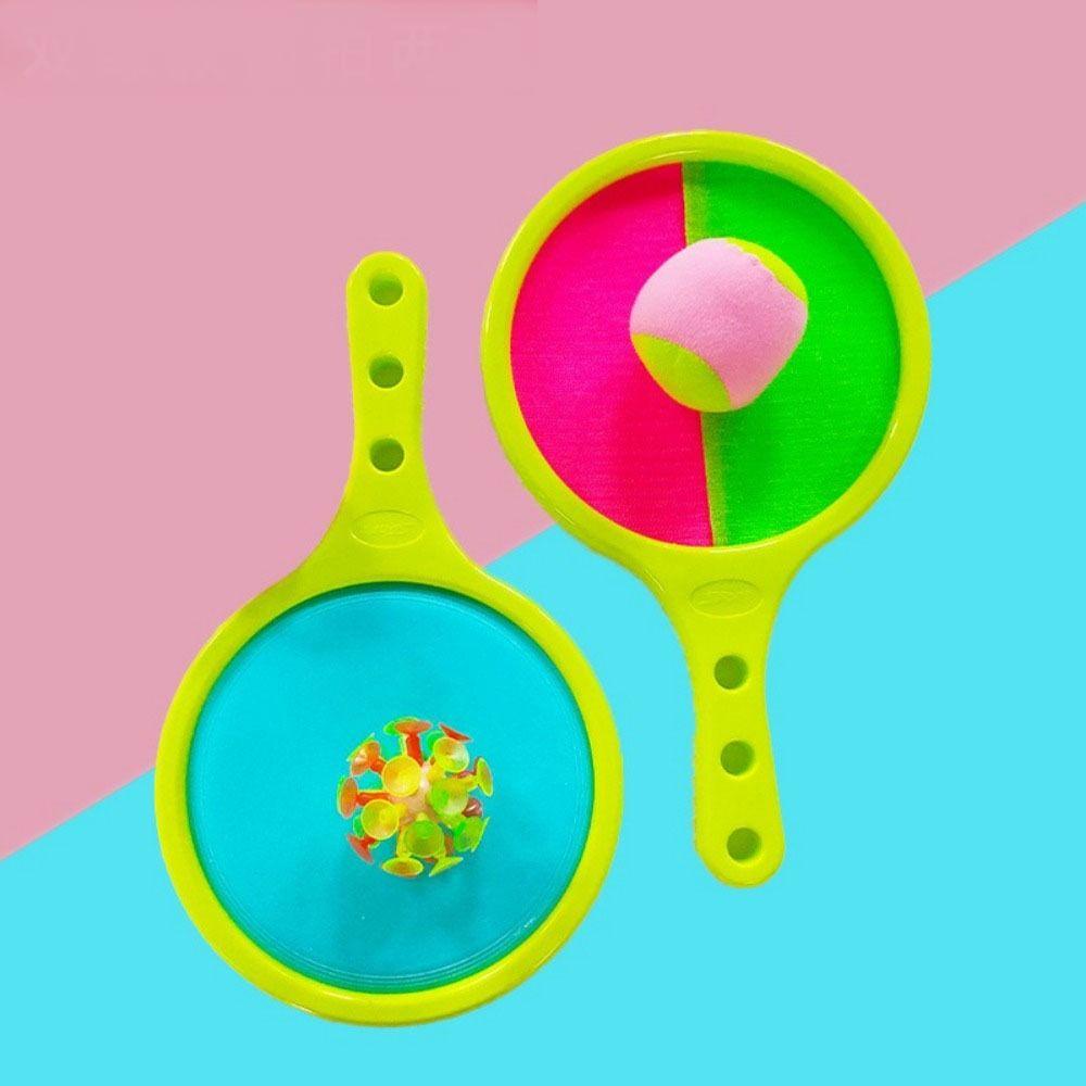Disc Paddle Toss and Catch Ball Set Tennis Style Fun Design Suction Cup Ball Adhesive Ball 2 Balls Throwing Toy Ball Park Games
