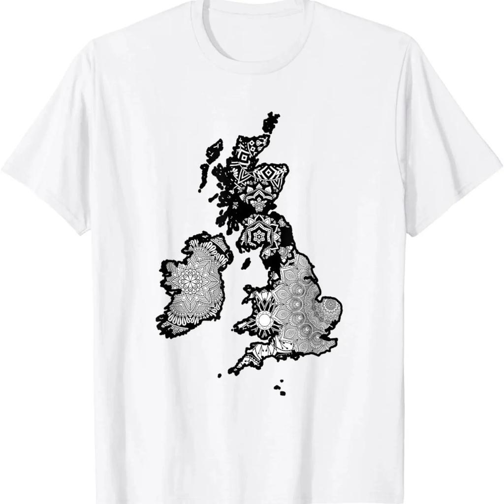 United Kingdom Map British Isles Unisexdala Great Britain T Shirt Vintage Soft Graphic Stylish Homme Comfortable Versatile